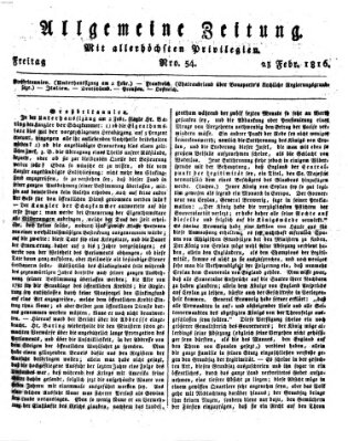 Allgemeine Zeitung Freitag 23. Februar 1816