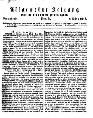 Allgemeine Zeitung Samstag 9. März 1816