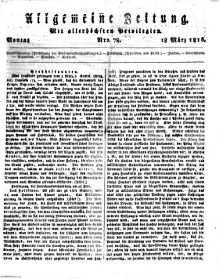 Allgemeine Zeitung Montag 18. März 1816