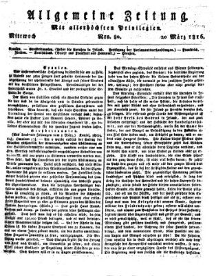 Allgemeine Zeitung Mittwoch 20. März 1816