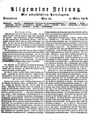 Allgemeine Zeitung Samstag 23. März 1816