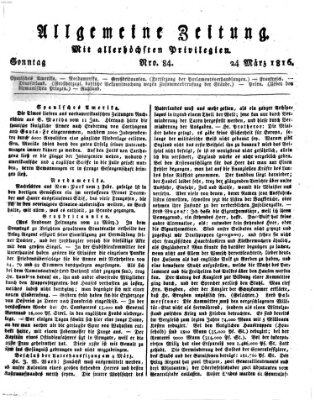 Allgemeine Zeitung Sonntag 24. März 1816