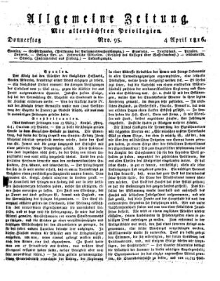 Allgemeine Zeitung Donnerstag 4. April 1816
