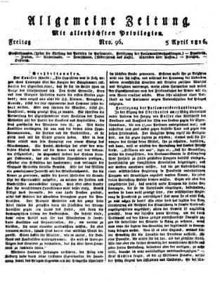 Allgemeine Zeitung Freitag 5. April 1816