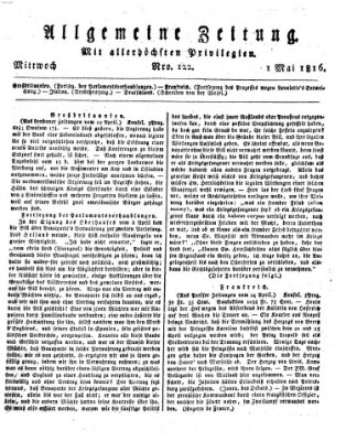 Allgemeine Zeitung Mittwoch 1. Mai 1816