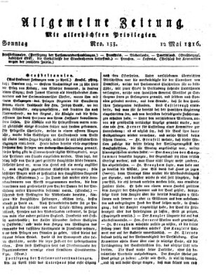 Allgemeine Zeitung Sonntag 12. Mai 1816