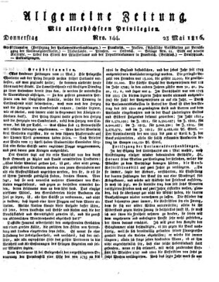 Allgemeine Zeitung Donnerstag 23. Mai 1816