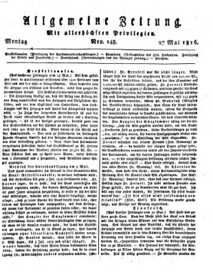 Allgemeine Zeitung Montag 27. Mai 1816