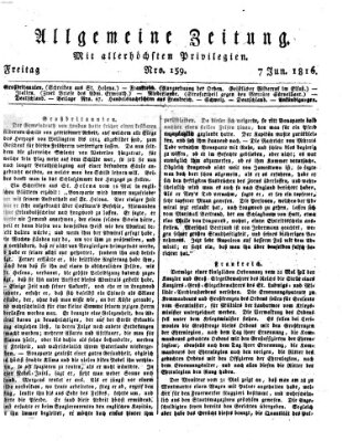 Allgemeine Zeitung Freitag 7. Juni 1816