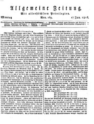 Allgemeine Zeitung Montag 17. Juni 1816