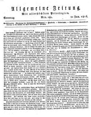 Allgemeine Zeitung Sonntag 30. Juni 1816