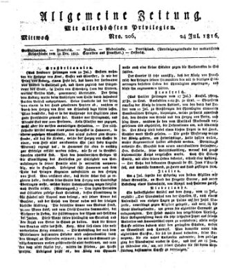 Allgemeine Zeitung Mittwoch 24. Juli 1816