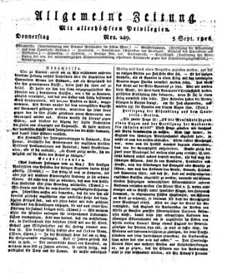 Allgemeine Zeitung Donnerstag 5. September 1816