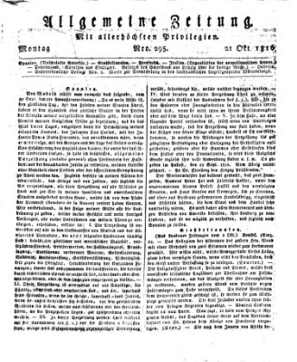 Allgemeine Zeitung Montag 21. Oktober 1816