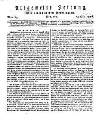 Allgemeine Zeitung Montag 28. Oktober 1816