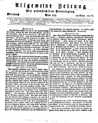 Allgemeine Zeitung Mittwoch 20. November 1816