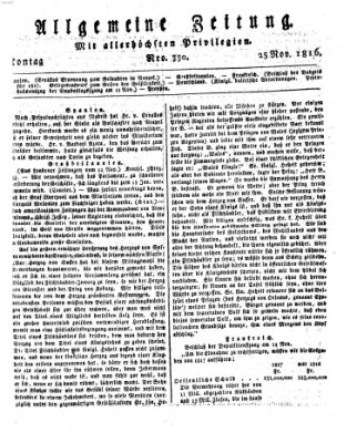 Allgemeine Zeitung Montag 25. November 1816