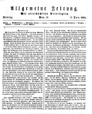 Allgemeine Zeitung Montag 13. Januar 1823