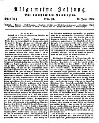 Allgemeine Zeitung Dienstag 28. Januar 1823