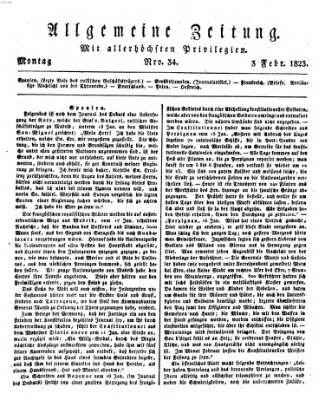 Allgemeine Zeitung Montag 3. Februar 1823