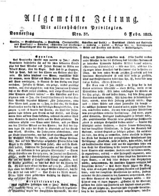 Allgemeine Zeitung Donnerstag 6. Februar 1823