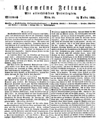 Allgemeine Zeitung Mittwoch 19. Februar 1823