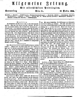 Allgemeine Zeitung Donnerstag 20. Februar 1823