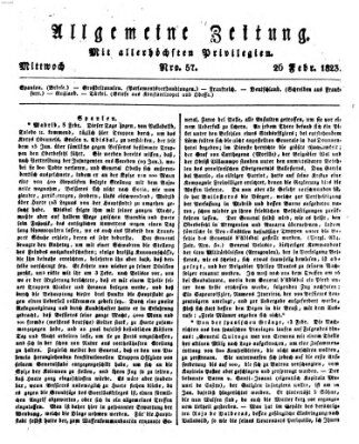 Allgemeine Zeitung Mittwoch 26. Februar 1823