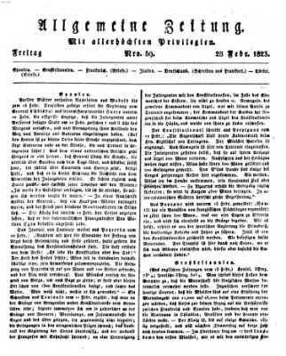 Allgemeine Zeitung Freitag 28. Februar 1823