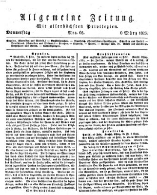 Allgemeine Zeitung Donnerstag 6. März 1823