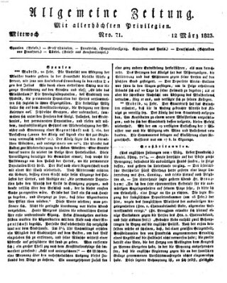 Allgemeine Zeitung Mittwoch 12. März 1823