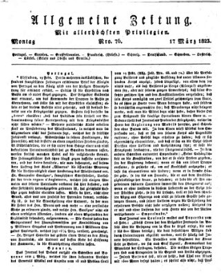 Allgemeine Zeitung Montag 17. März 1823