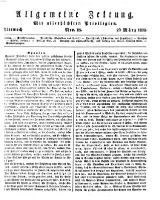 Allgemeine Zeitung Mittwoch 26. März 1823