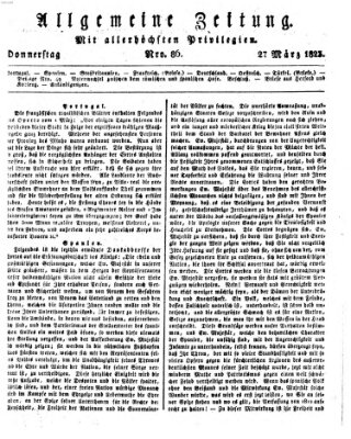 Allgemeine Zeitung Donnerstag 27. März 1823