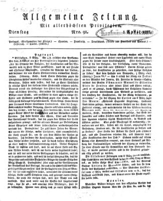 Allgemeine Zeitung Dienstag 1. April 1823