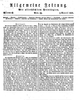 Allgemeine Zeitung Mittwoch 9. April 1823