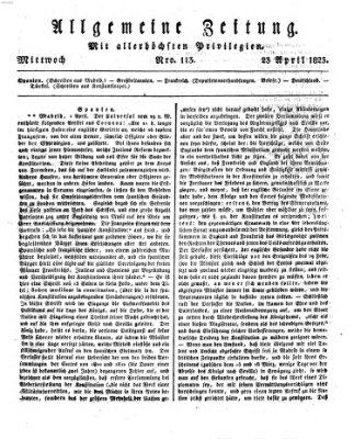 Allgemeine Zeitung Mittwoch 23. April 1823