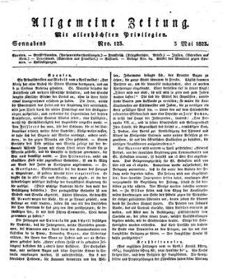 Allgemeine Zeitung Samstag 3. Mai 1823