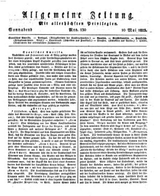 Allgemeine Zeitung Samstag 10. Mai 1823