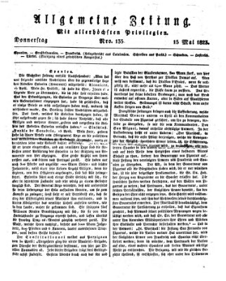 Allgemeine Zeitung Donnerstag 15. Mai 1823