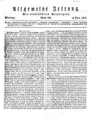 Allgemeine Zeitung Montag 9. Juni 1823