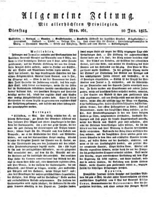 Allgemeine Zeitung Dienstag 10. Juni 1823