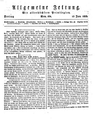 Allgemeine Zeitung Freitag 13. Juni 1823