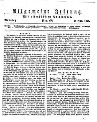 Allgemeine Zeitung Sonntag 15. Juni 1823