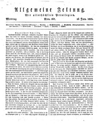 Allgemeine Zeitung Montag 16. Juni 1823