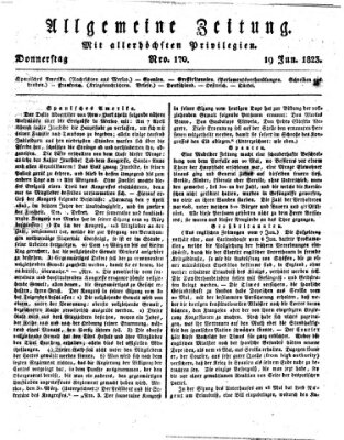 Allgemeine Zeitung Donnerstag 19. Juni 1823