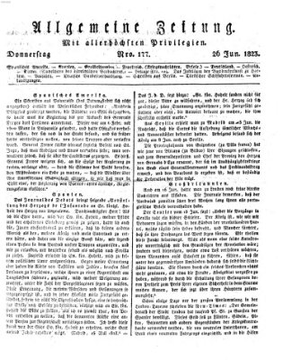 Allgemeine Zeitung Donnerstag 26. Juni 1823