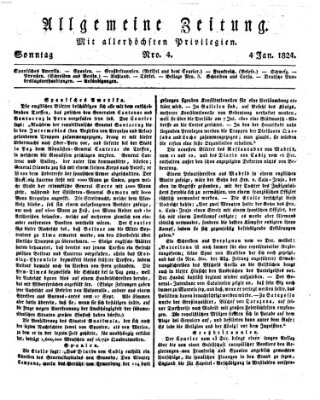 Allgemeine Zeitung Sonntag 4. Januar 1824