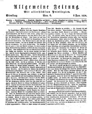 Allgemeine Zeitung Dienstag 6. Januar 1824