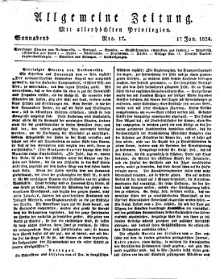 Allgemeine Zeitung Samstag 17. Januar 1824